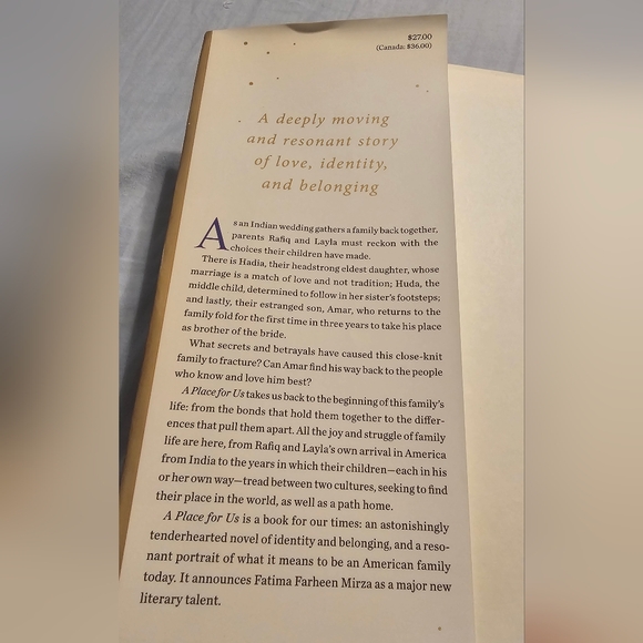A Place for Us by Fatima Farheen Mirza Hardcover Book EUC - Picture 3 of 5